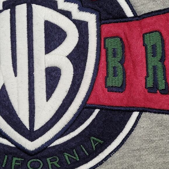 Vintage Warner-Bros Cropped Sweatshirt Large 24x24 Gray Crew - Picture 12 of 14